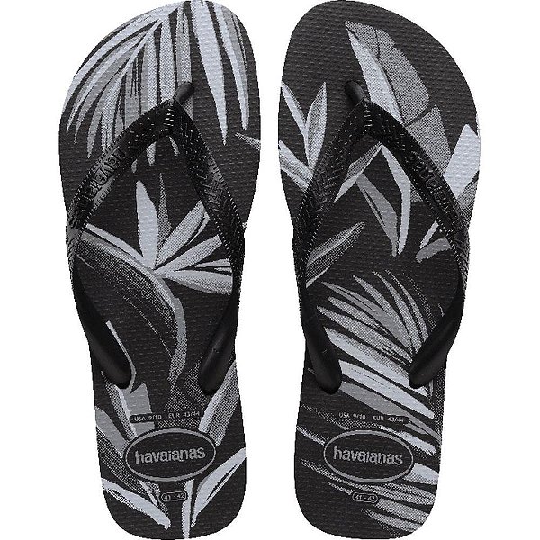 Chinelo havaianas masculino aloha 39/0 preto/cinza - havaianas (par)