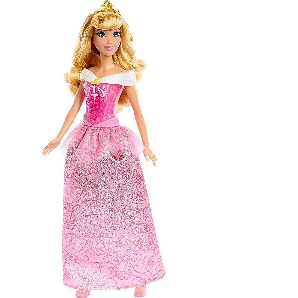 Boneca disney princesa aurora look brilhante - mattel (unidade)