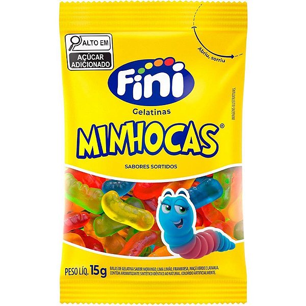 Doce minhocas brilho 15g. - fini (dp.c/12)