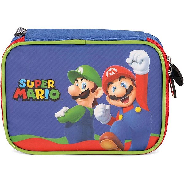 Estojo box super mario bros azul - luxcel (unidade)