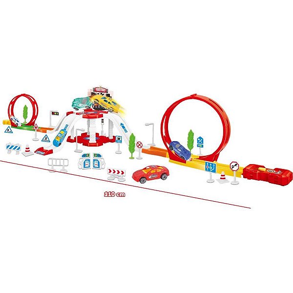Pista racing looping duplo 110cm - homeplay (unidade)
