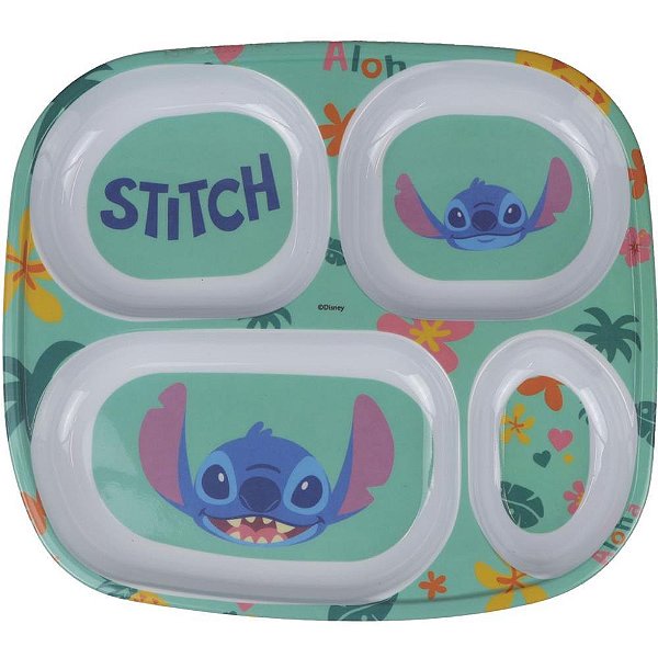 Kit alimentacao stitch prato com divisorias - yangzi (unidade)