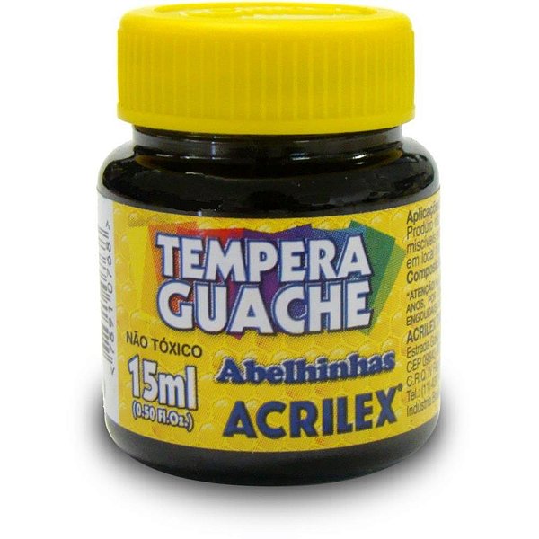 Tinta guache 015ml preto - acrilex (duzia)