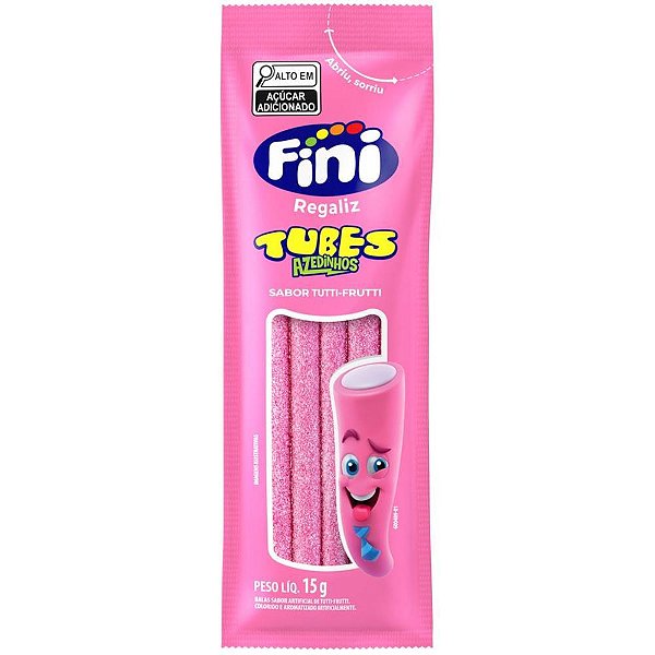 Doce tubes tutti frutti azedin.15g. - fini (dp.c/12)