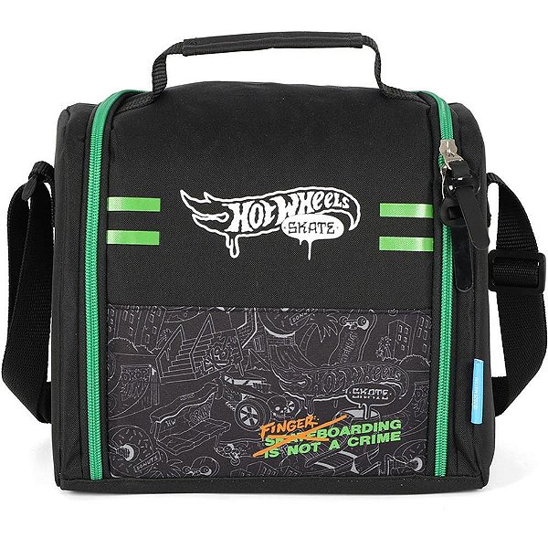 Lancheira termica hot wheels mao/ombro verde - luxcel (unidade)