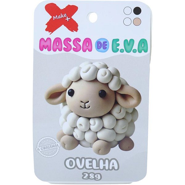 Massa de eva criativa ovelha c/04 cores 28g - make+ (unidade)