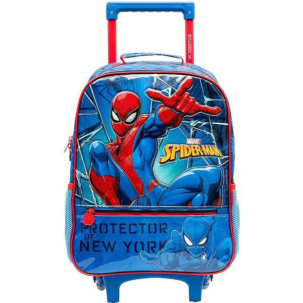 Mochila infantil com rodinha spider-man x2 md - xeryus (unidade)