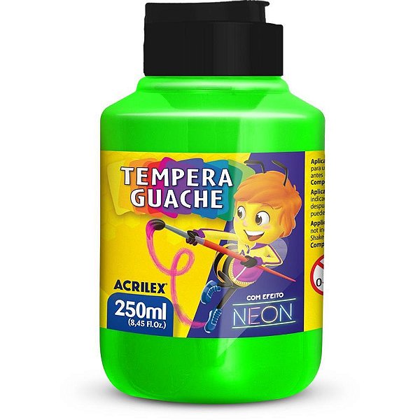 Tinta guache 250ml verde neon - acrilex (pct.c/06)