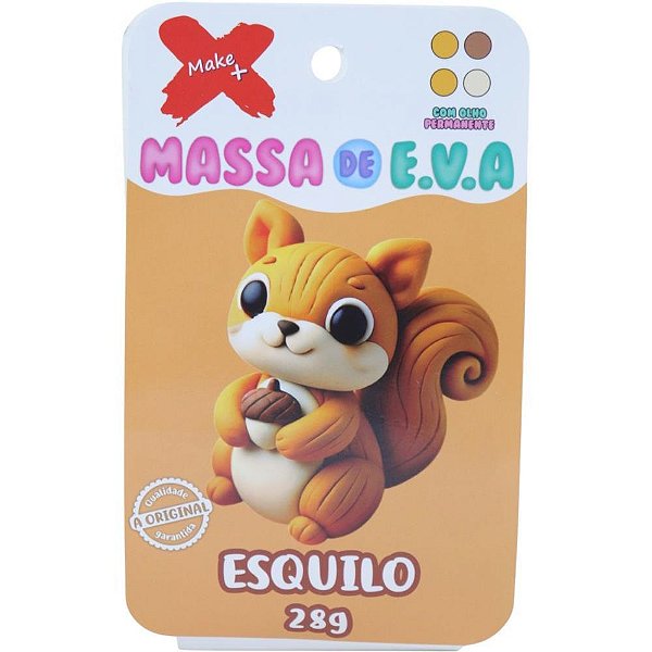 Massa de eva criativa esquilo c/04 cores 28g - make+ (unidade)