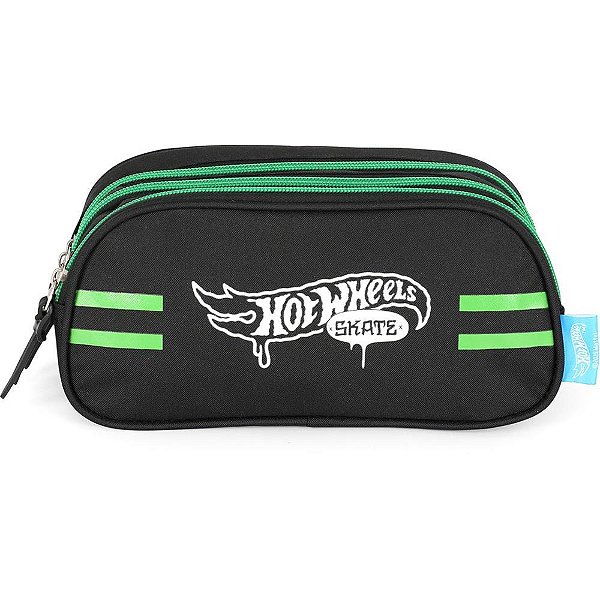 Estojo triplo hot wheels verde - luxcel (unidade)