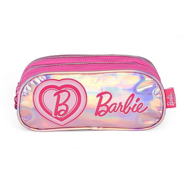 Estojo triplo barbie pink holografico g - luxcel (unidade)