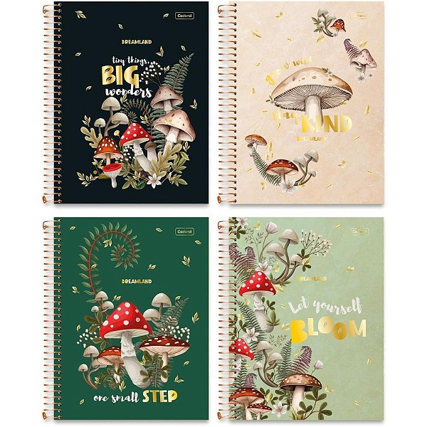 Caderno 01x1 capa dura dreamland metalizado 80fls - cadersil (pct.c/04)