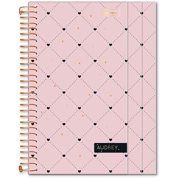 Caderno 01x1 cp.dura colegial audrey 3em1- 100fls. (sortido) - cadersil (unidade)