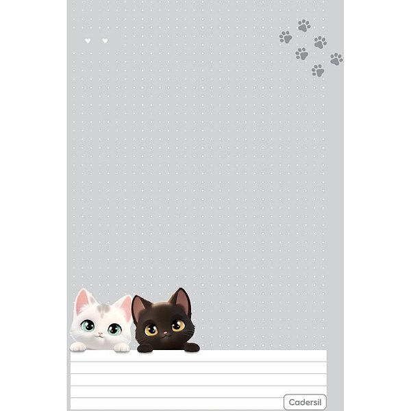 Caderno argolado cute cat c/elast 4cap.incl.80f - cadersil (unidade)
