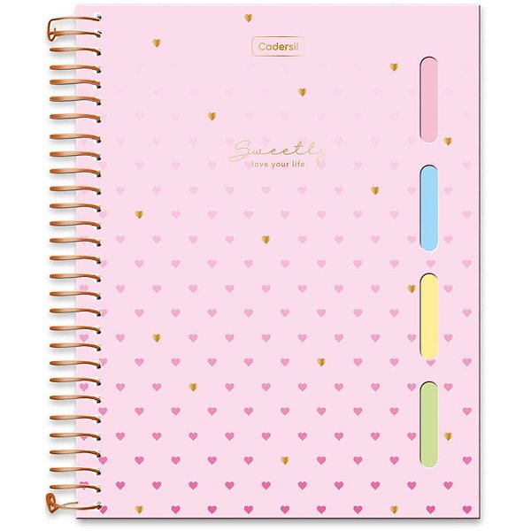 Caderno 01x1 cp.dura colegial sweently c/4 divisorias (sortido) - cadersil (unidade)