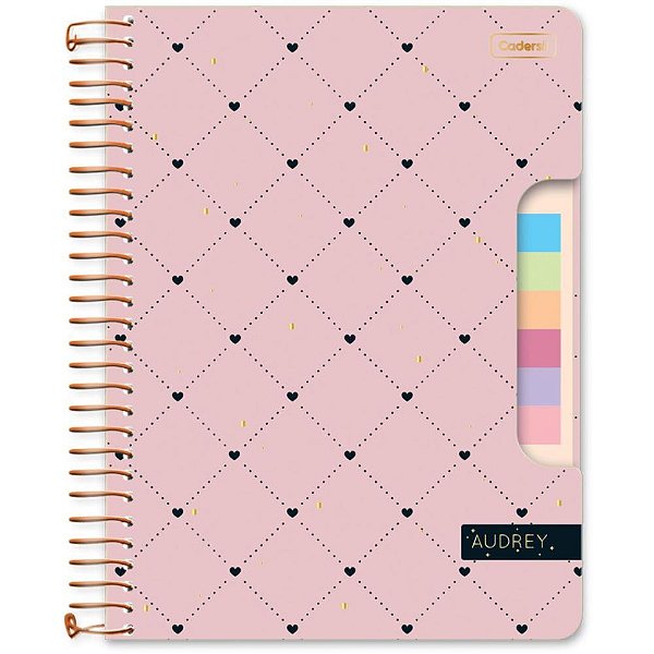 Caderno 01x1 cp.dura colegial audrey c/blocos ades.80f (sortido) - cadersil (unidade)