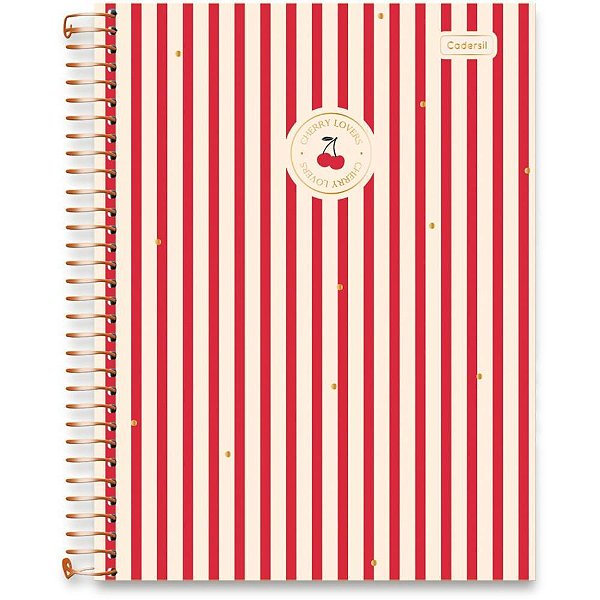 Caderno 10x1 capa dura cherry lovers 160fls - cadersil (pct.c/04)