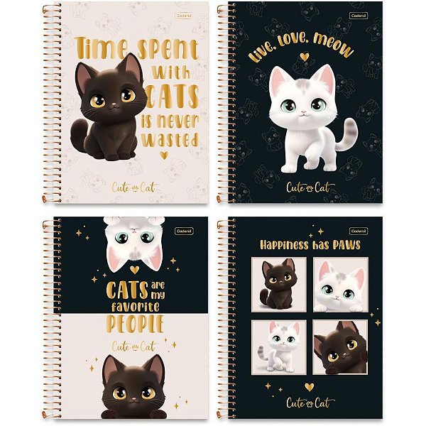 Caderno 10x1 capa dura cute cat 160fls - cadersil (pct.c/04)