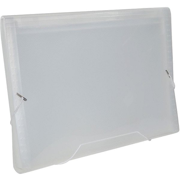 Pasta sanfonada plastica a4 12 divisoes cristal - acp (unidade)