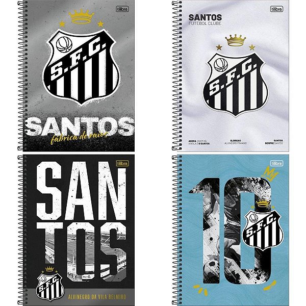 Caderno 01x1 capa dura santos 80fls - tilibra (pct.c/04)
