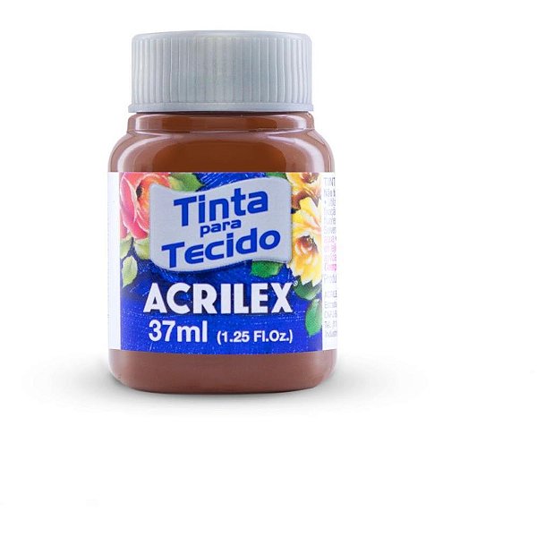 Tinta para tecido fosca 37ml marrom - acrilex (duzia)