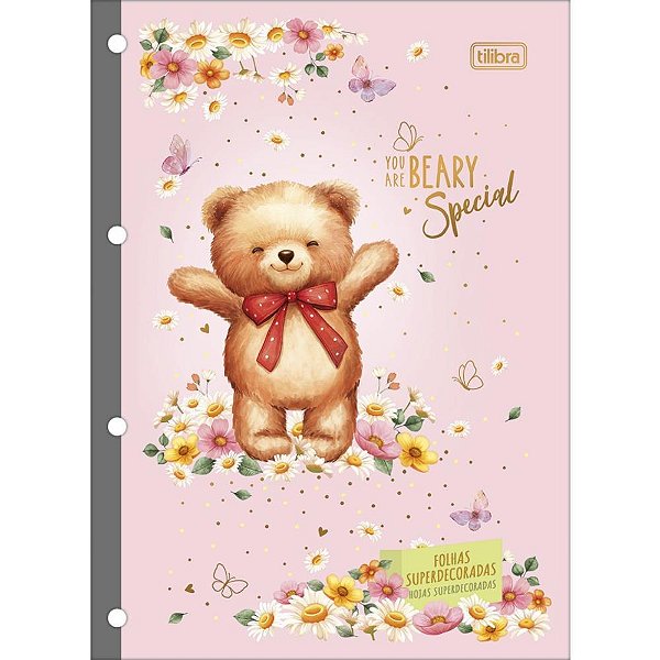 Bloco para fichario universit. love bears 80fls 63g 200x275mm - tilibra (pct.c/04)