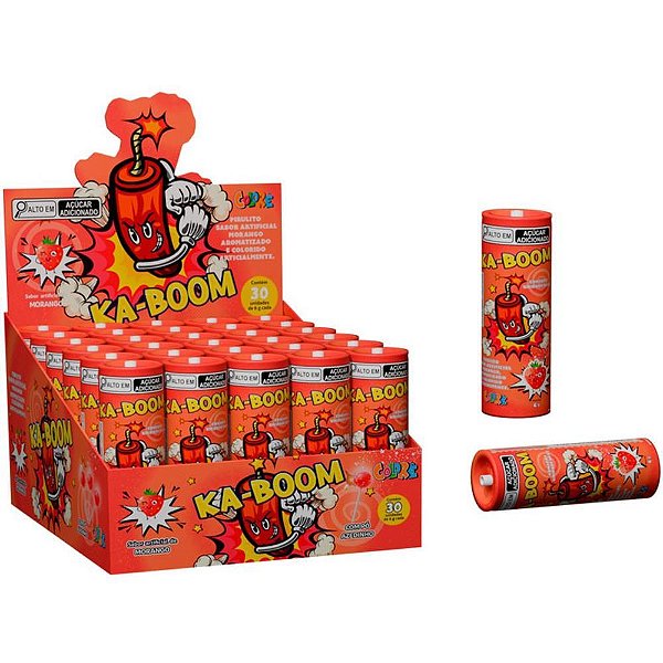 Doce ka-boom pirulito morango - colore (dp.c/30)