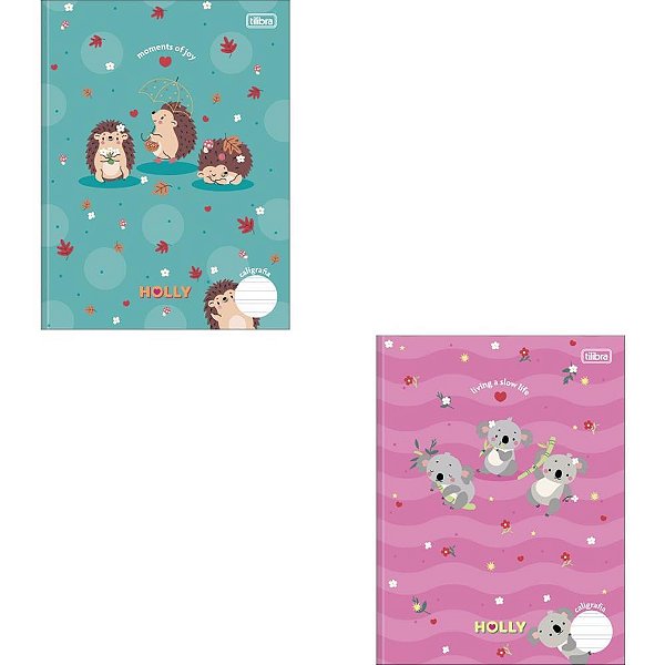 Caderno caligrafia capa dura holly 40fls brochura vert. - tilibra (pct.c/05)