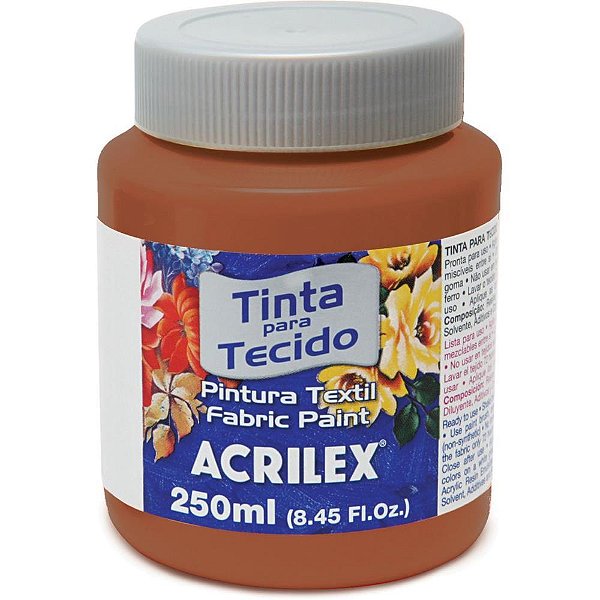 Tinta para tecido fosca 250ml marrom - acrilex (pct.c/03)