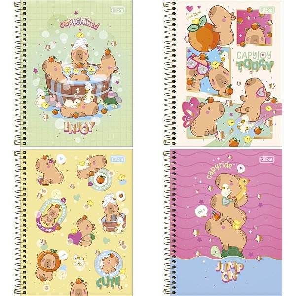 Caderno 10x1 cp.dura colegial capyclub 120fls - tilibra (pct.c/04)