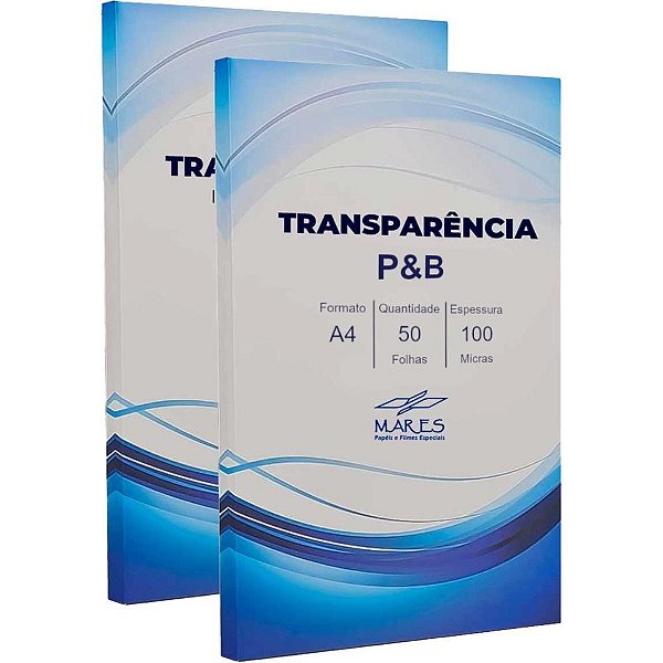 Transparencia inkjet a4 ppc p/copiadora pto e bco - mares (cx.c/50)