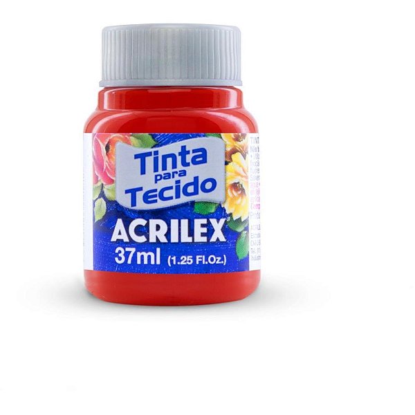 Tinta para tecido fosca 37ml vermelho tomate - acrilex (duzia)