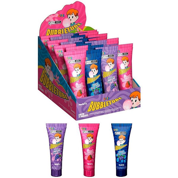 Doce bubbletube chiclete sabores (s - colore (dp.c/24)