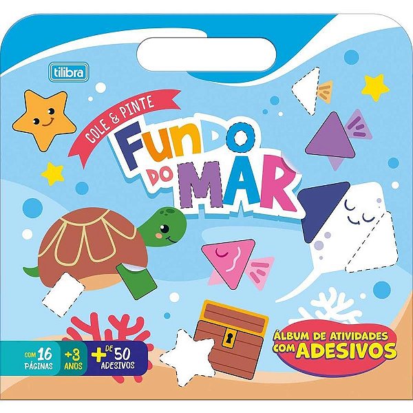 Livro com adesivos cole e pinte fundo do mar 16pg - tilibra (pct.c/05)
