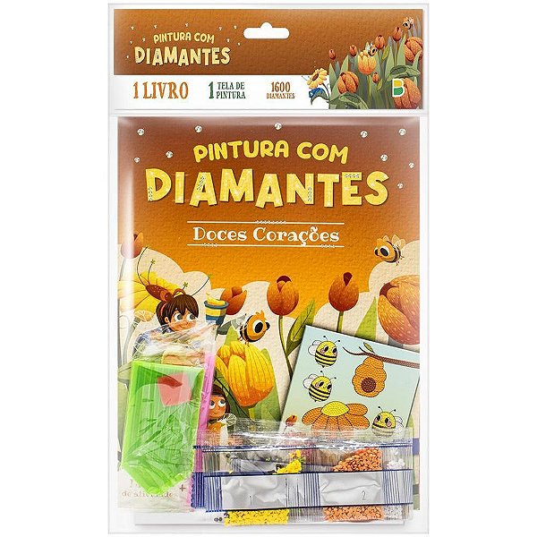 Livro com adesivos pintura c/diamantes doces cora - todolivro (unidade)