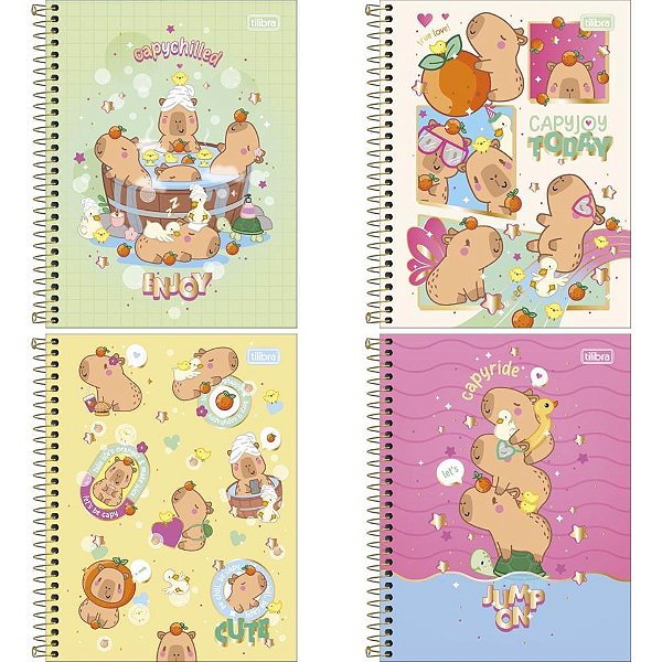 Caderno 01x1 cp.dura colegial capyclub 60fls - tilibra (pct.c/04)