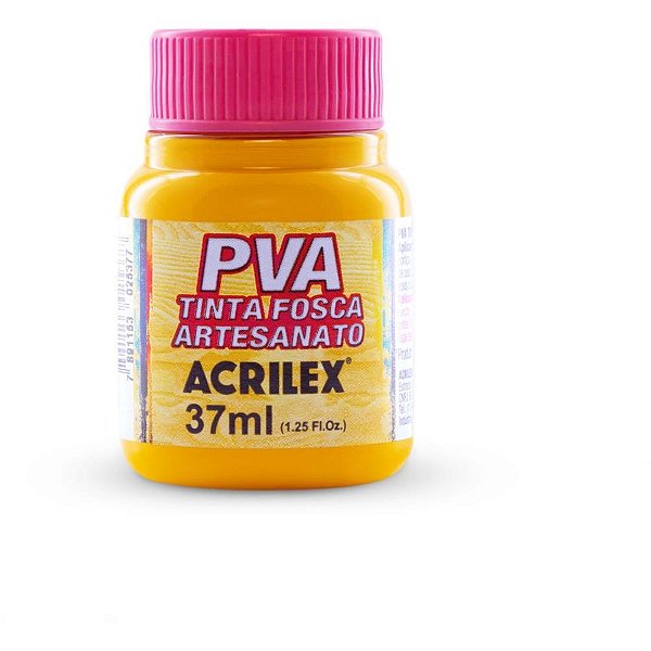 Tinta pva 37ml. amarelo ouro - acrilex (cx.c/12)