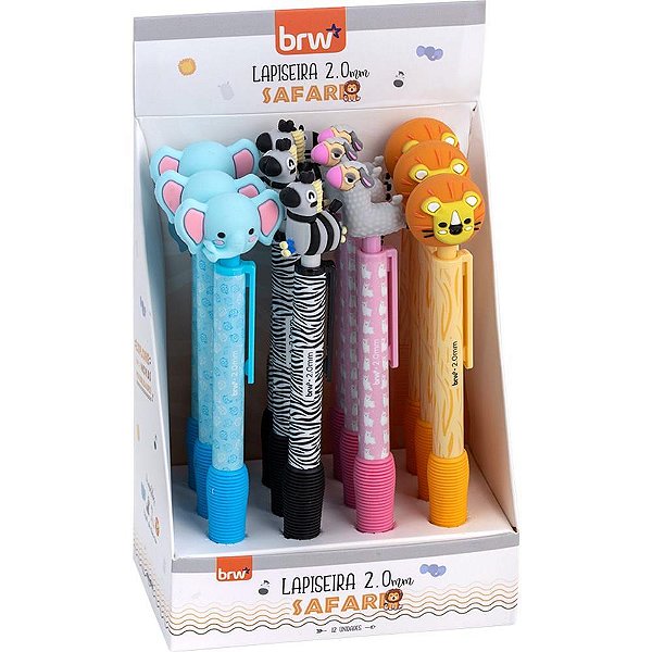 Lapiseira 2.0mm divert safari plastica 4 model - brw (dp.c/12)