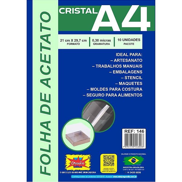 Capa para encadernacao a4 acetato lisa 0,30 - goodie (pct.c/10)
