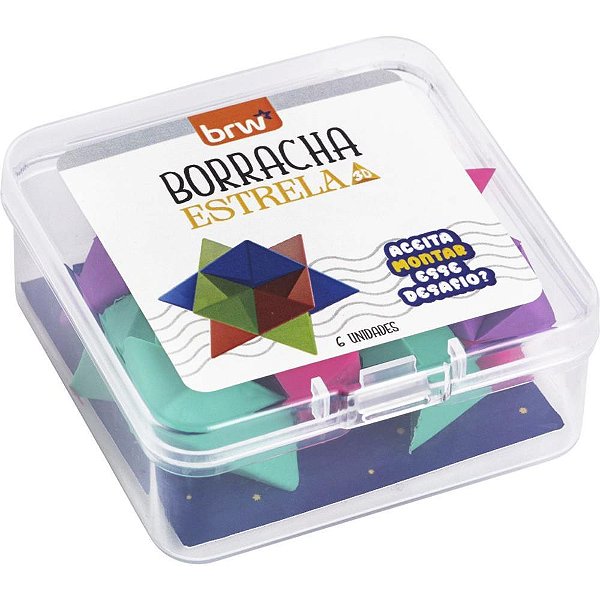 Borracha decorada estrela 3d sortido - brw (dp.c/06)