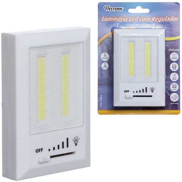 Luminaria de emergencia led c/regulador 3w-6v pilha - western (unidade)