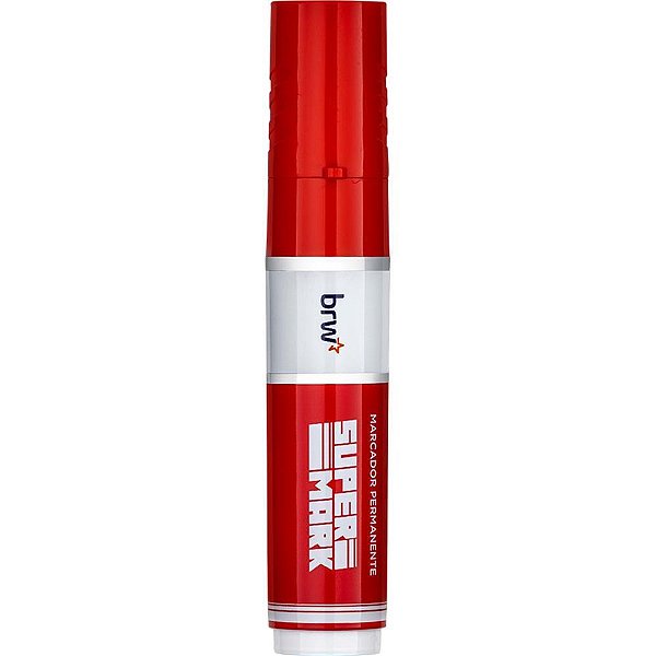 Pincel marcador permanente supermark vermelho - brw (cx.c/12)