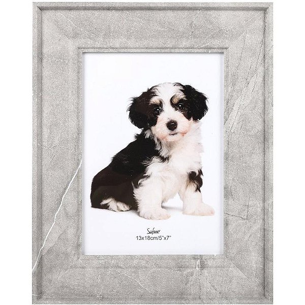 Porta retrato mdf moldura cinza 12x18cm - yangzi (unidade)