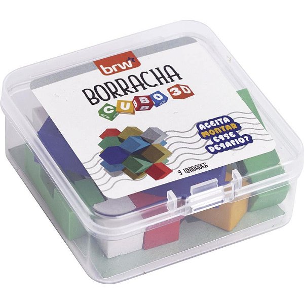Borracha decorada cubo 3d sortido - brw (dp.c/06)