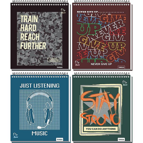 Caderno 10x1 cp.dura colegial flip masculino 160fls - tamoio (pct.c/04)