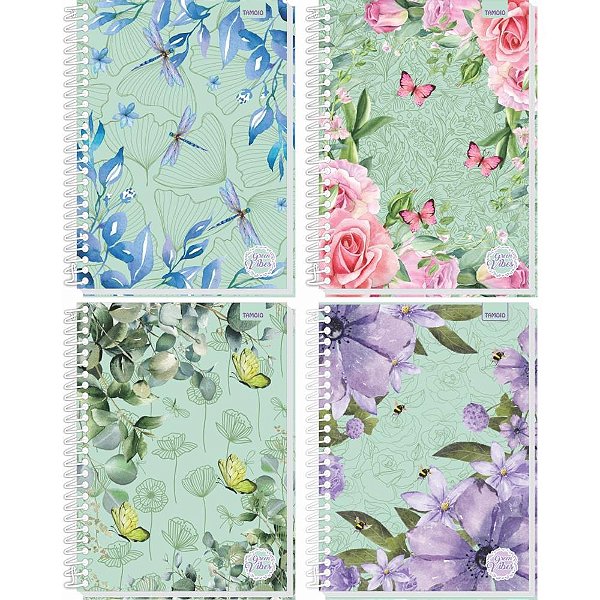 Caderno 01x1 capa dura green vibes 80fls - tamoio (pct.c/04)
