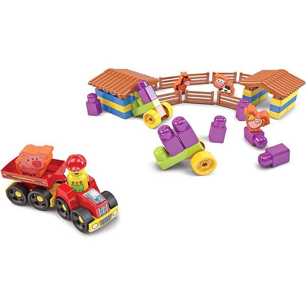 Brinquedo para montar fazendinha 53 pecas - dismat (unidade)