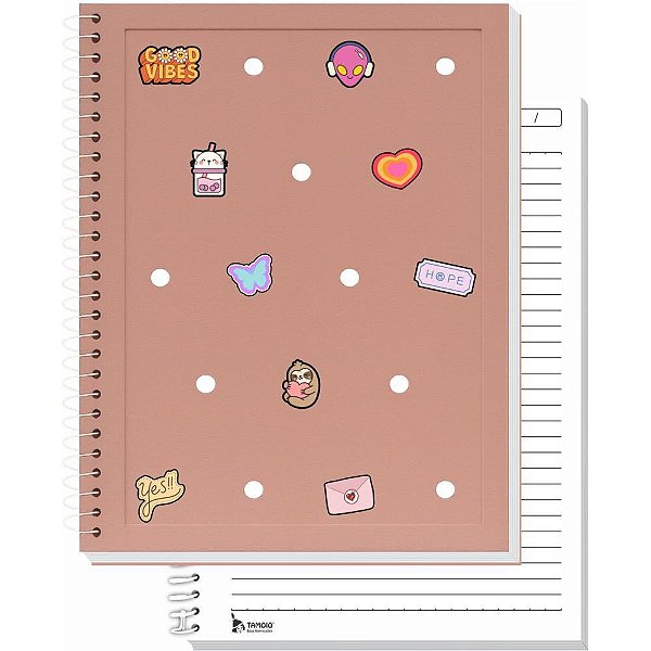 Caderno 01x1 capa dura charms rosa 80fls - tamoio (unidade)