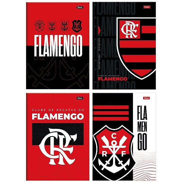Caderno brochura 1/4 capa dura flamengo 80fls. - foroni (pct.c/05)