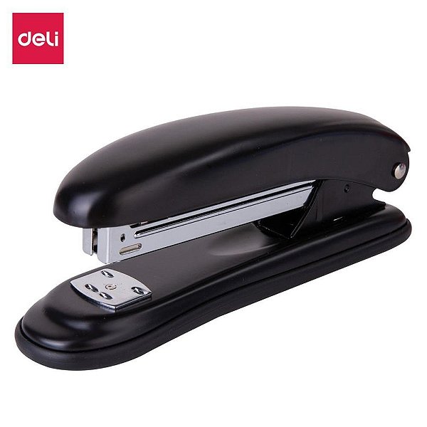 Grampeador metal p/25fls 26/6 15,8cm preto - deli (unidade)